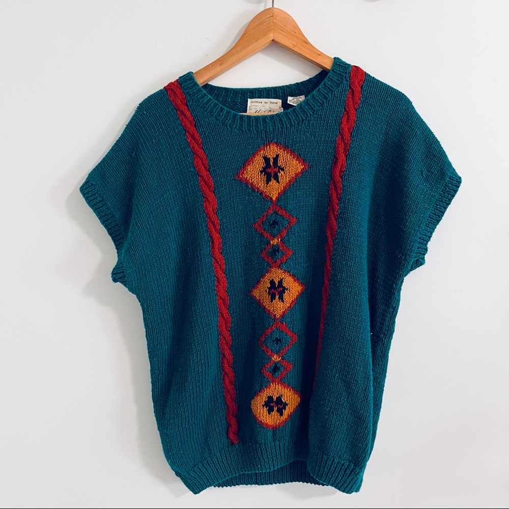 Vintage Blake by Devon knit Short Sleeve Chunky Sweater